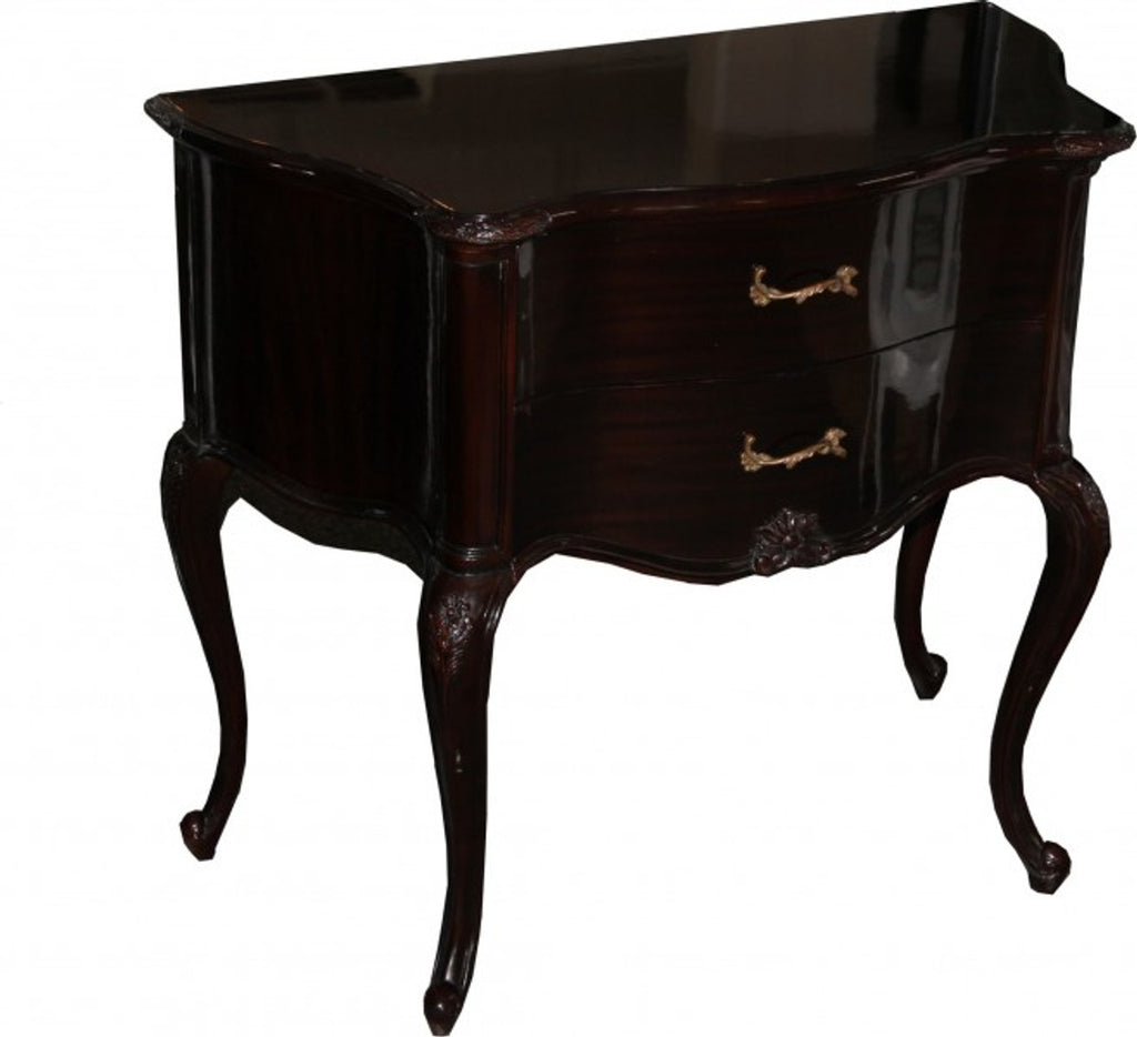 Barock Luxus Kommode Braun-Rot B 80 cm, H 70 cm - Barock Möbel